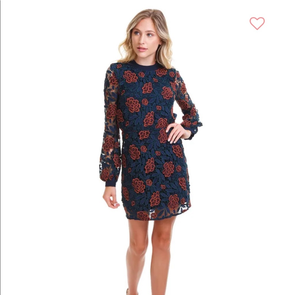 ALI & JAY Navy and Red Floral Mini Dress